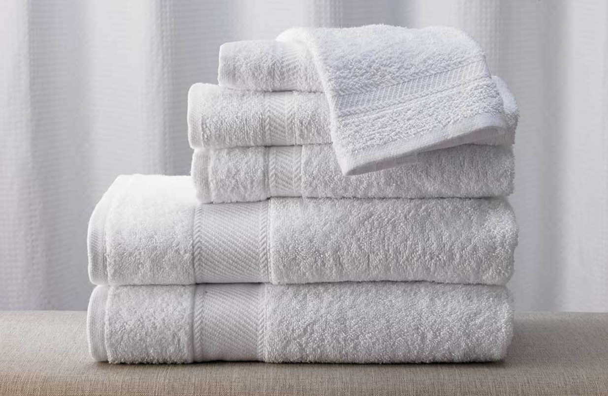 Folded white towels